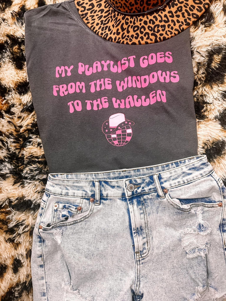 My Playlist Goes from the Window Pepper Comfort Colors Graphic Tee