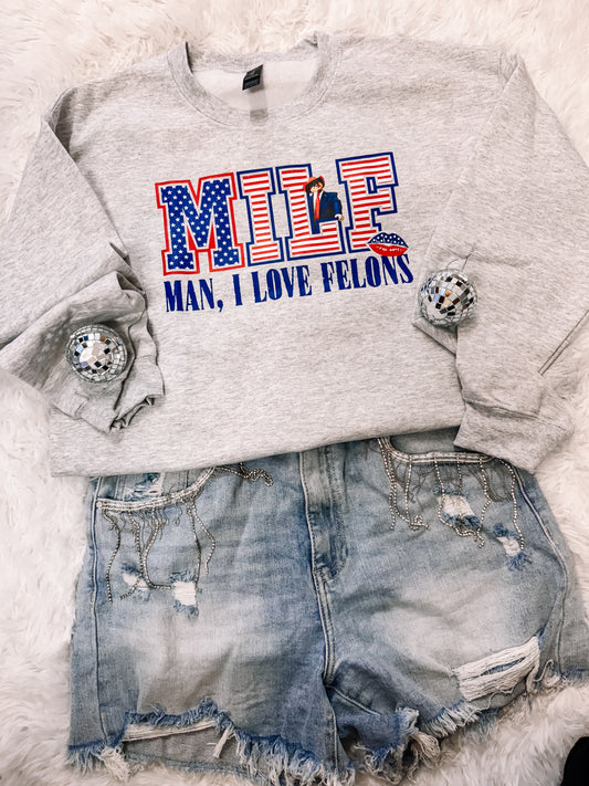 MILF Blue Political Sweatshirt