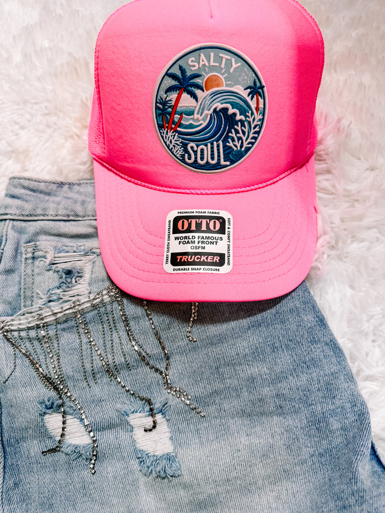 Salty Soul Faux Embroidery Otto Trucker Hat