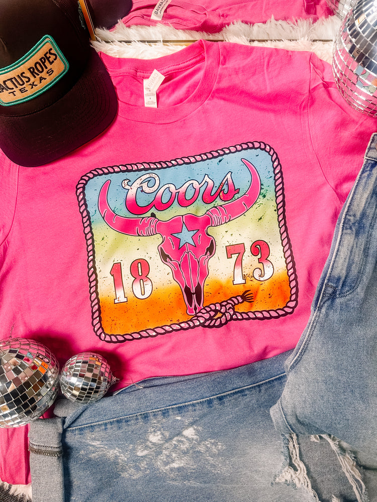 Neon Western Cowskull Graphic Tee