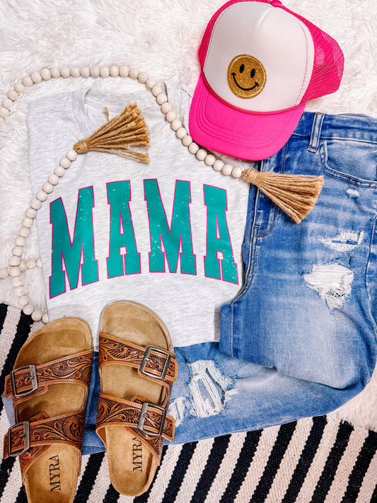 Teal Mama Neon Graphic Tee