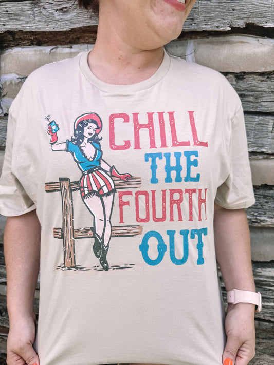 Chill the Fourth Out Western 4th of July Graphic Tee