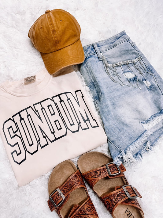 Sunbum Black Cropped Comfort Colors Graphic Tee