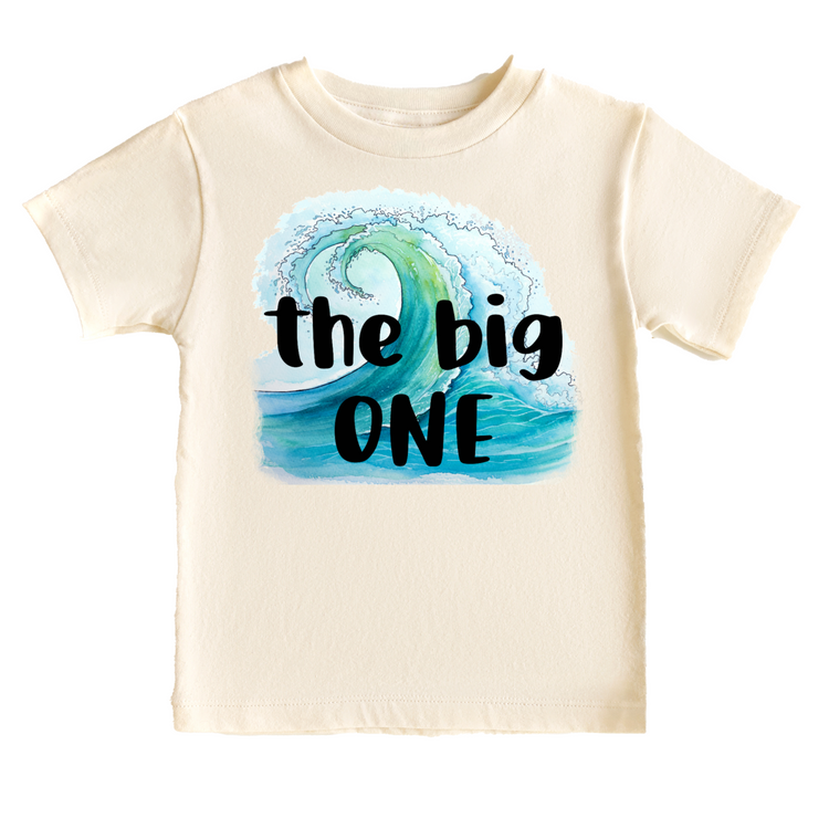 The Big One Surfing Birthday Tee White & Cream Options