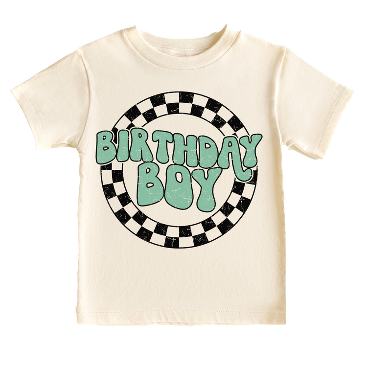 Green Retro Birthday Tee White & Cream Options