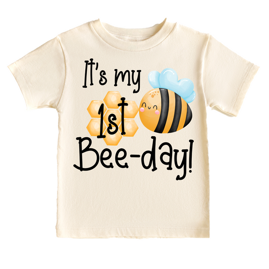 It's my 1st Bee-Day Birthday Tee White & Cream Options