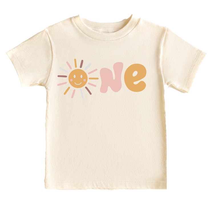 Sunshine One First Birthday Tee White & Cream Options