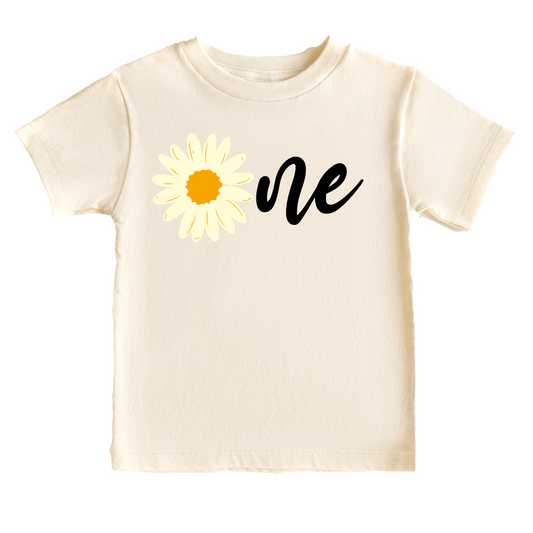 One Daisy Girl's Birthday Tee White & Cream Options