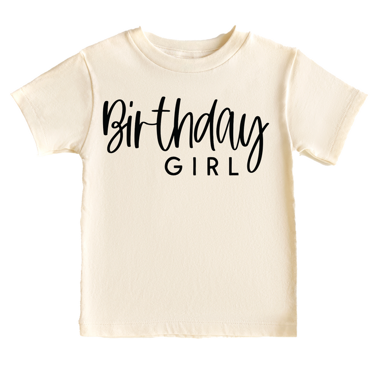 Birthday Girl Minimalist Birthday Tee White & Cream Options