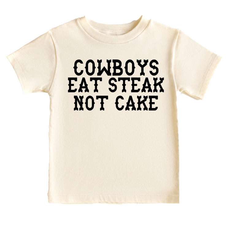 Cowboys Eat Steak, Not Cake Western Birthday White & Cream Options