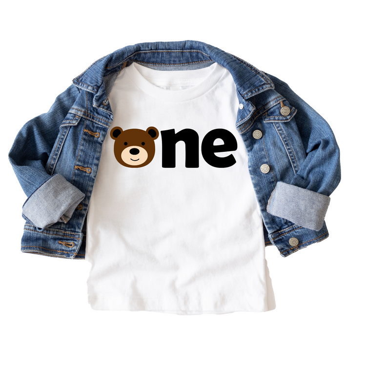 One Bear Birthday Tee White & Cream Options