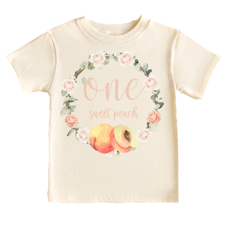 One Sweet Peach Birthday Tee White & Cream Options