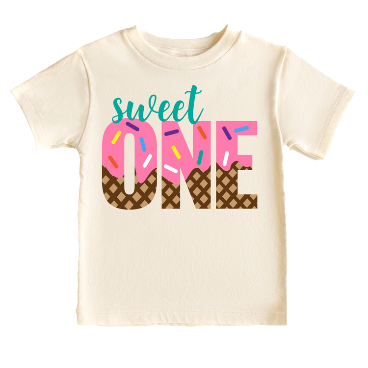 Sweet One Icecream Themed Birthday Tee White & Cream Options