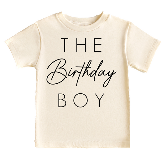 Minimalist The Birthday Boy Birthday Tee White & Cream Options