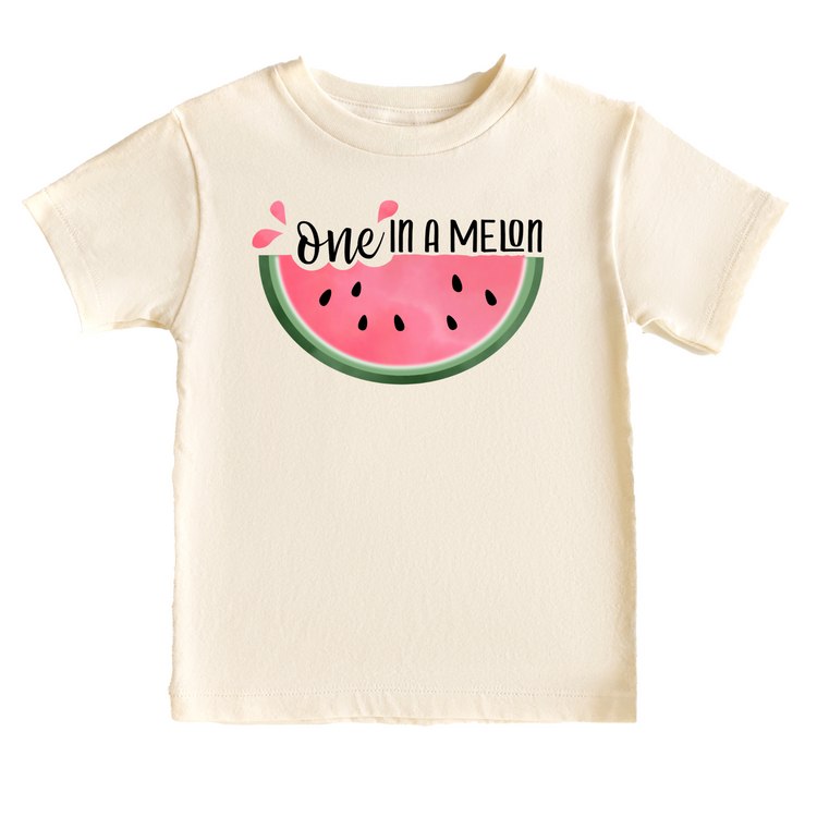 One in a Melon Watermelon Birthday Tee White & Cream Options