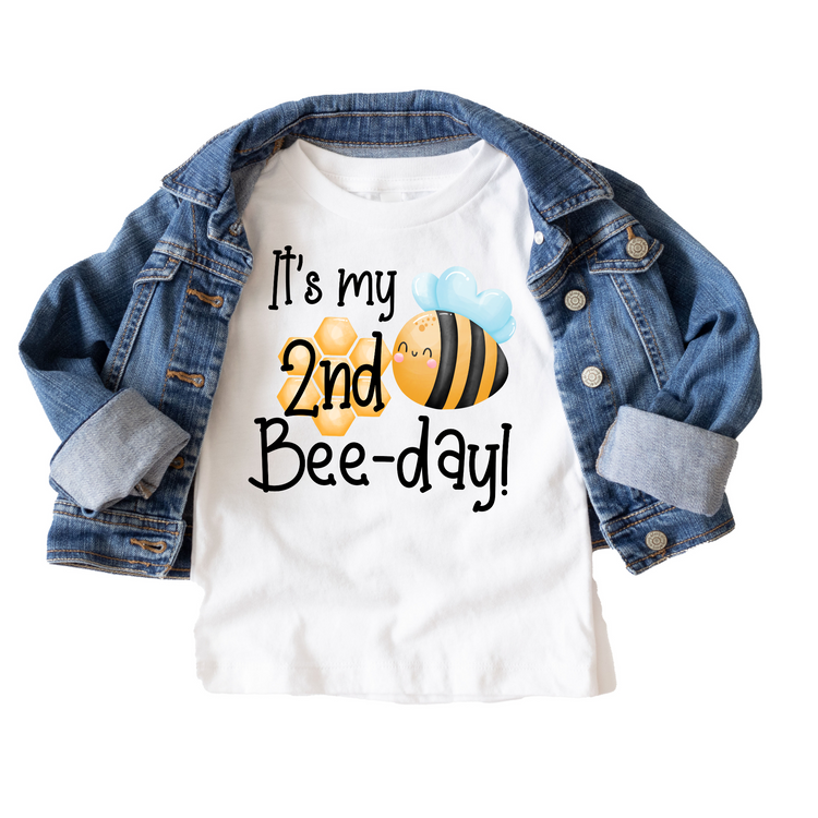 It's my 2nd Bee Day Bee Themed Birthday Tee White & Cream Options