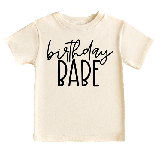 Birthday Babe Girls Birthday Tee White & Cream Options