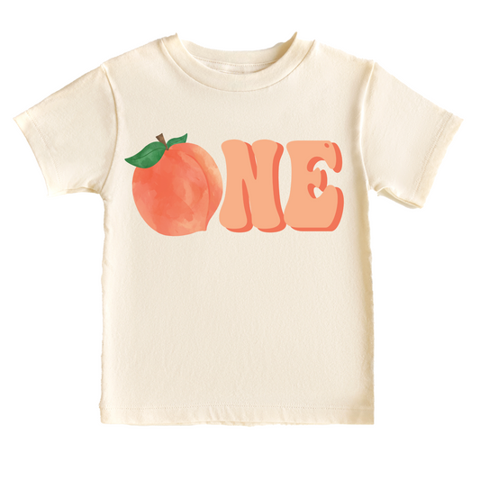 One Peach First Birthday Tee White & Cream Options