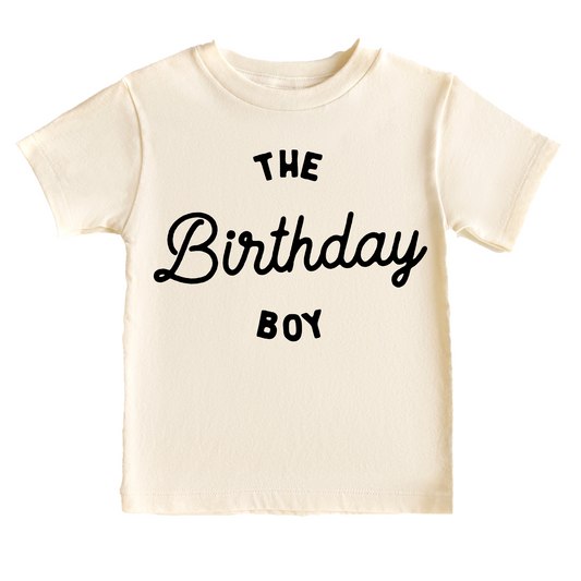 Retro The Birthday Boy Birthday Tee White & Cream Options