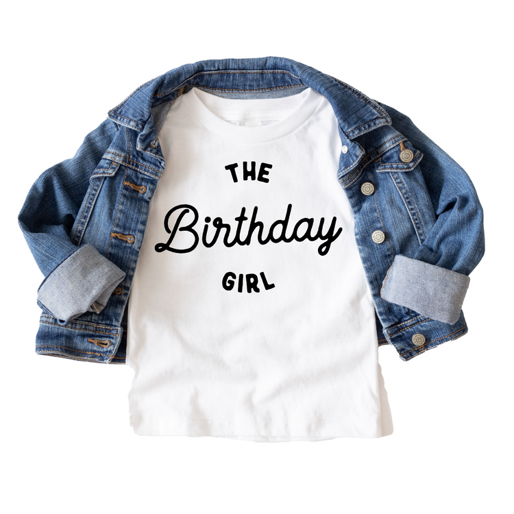 Retro The Birthday Girl Birthday Tee White & Cream Options