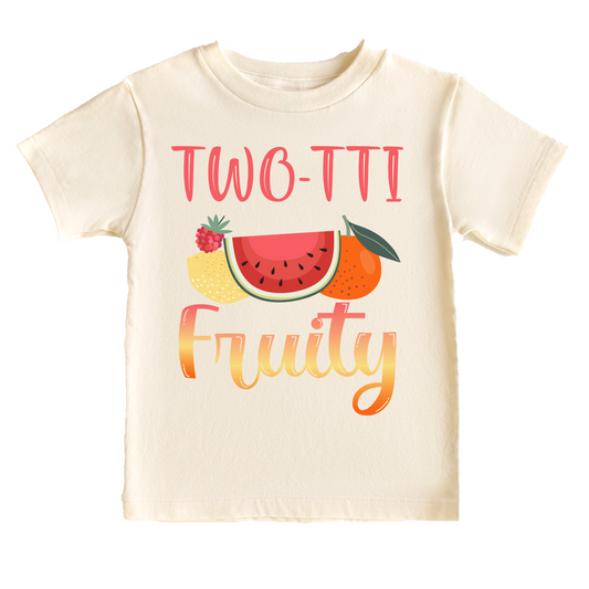 Twotti Fruity Kids Birthday Tee White & Cream Options