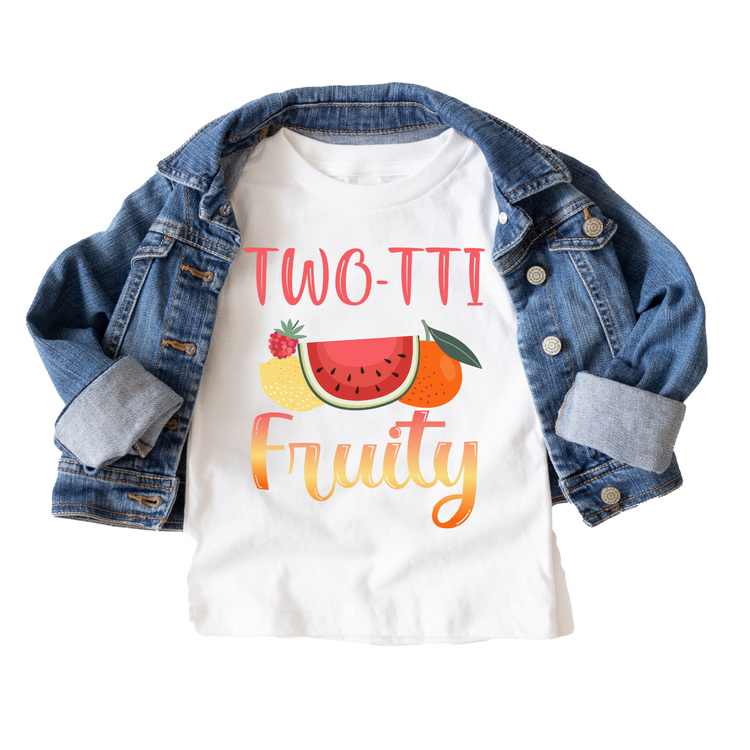 Twotti Fruity Kids Birthday Tee White & Cream Options