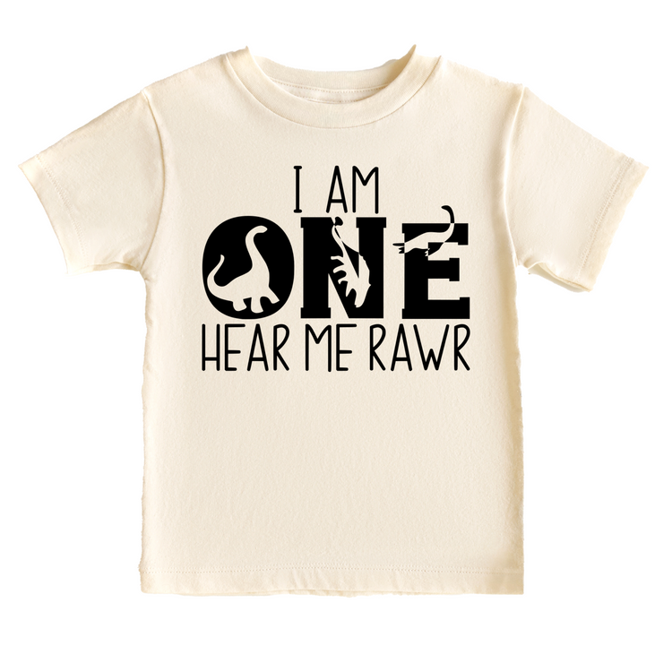 I Am One Hear Me Roar Birthday Tee White & Cream Options