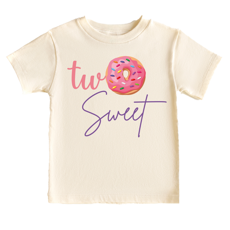 Two Sweet Donuts Birthday Tee White & Cream Options