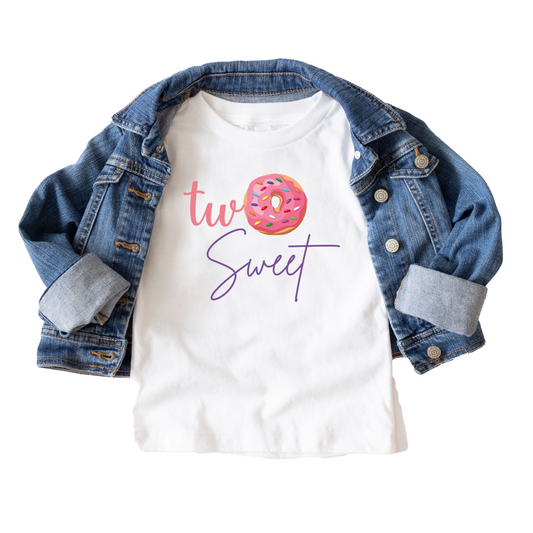 Two Sweet Donuts Birthday Tee White & Cream Options