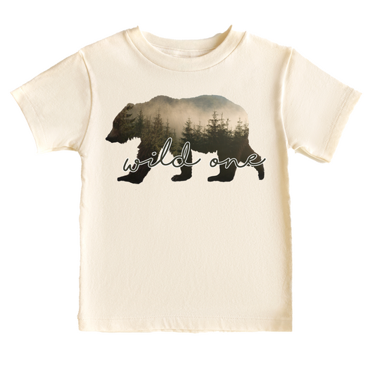 Wild One Bear Birthday Tee White & Cream Options