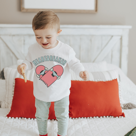 Heartbreaker Retro Skateboard Valentine's Day Graphic Tee