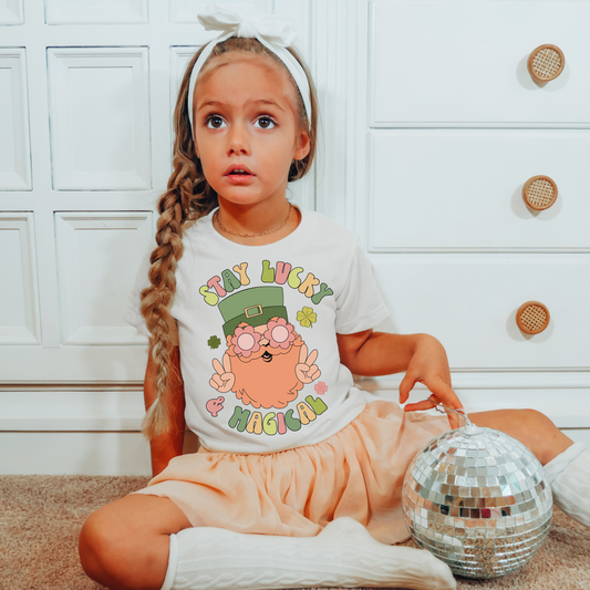 Stay Lucky & Magical Kids Saint Patricks Day Tee