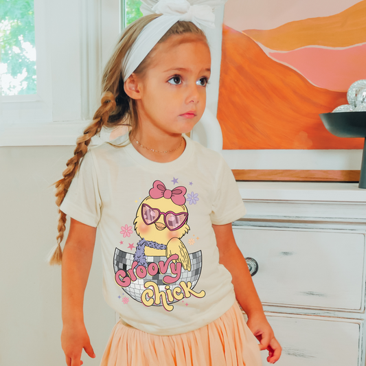 Groovy Chick Girls Easter Graphic Tee