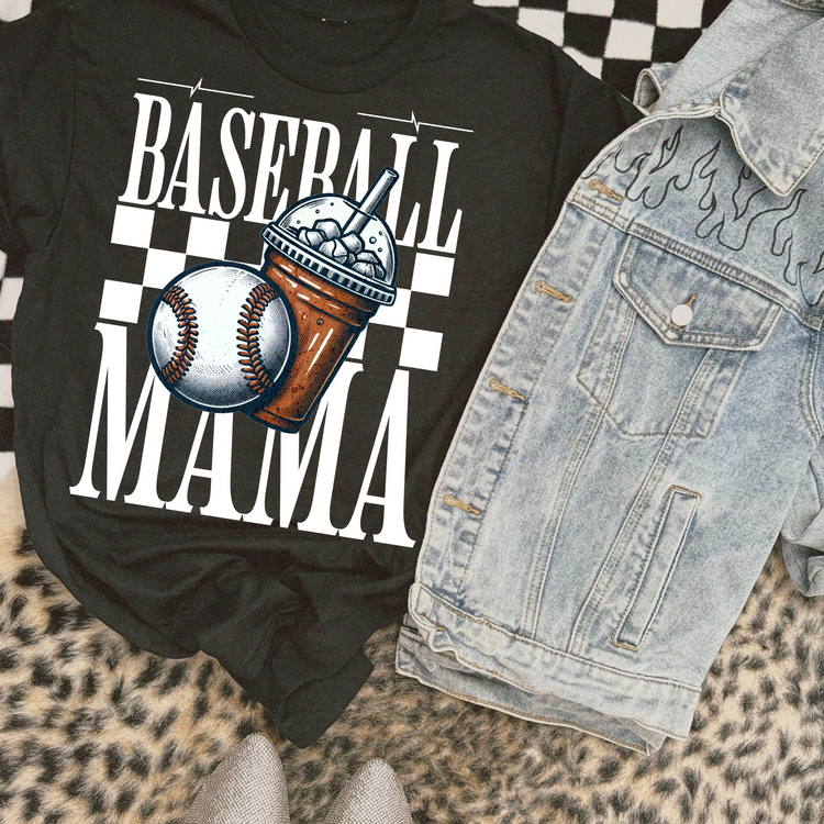 Baseball & Coffee Baseball Mama Graphic Tee