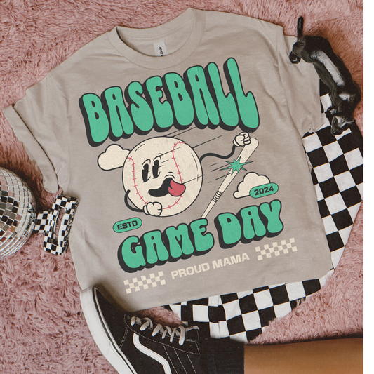 Baseball Game Day Retro Graphic Tee