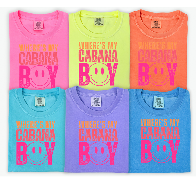 Neon Where's My Cabana Boy Graphic Tee Comfort Colors