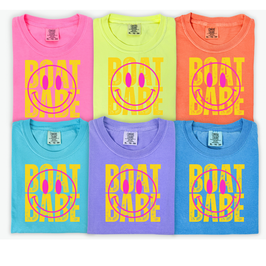 Neon Boat Babe Graphic Tee Comfort Colors