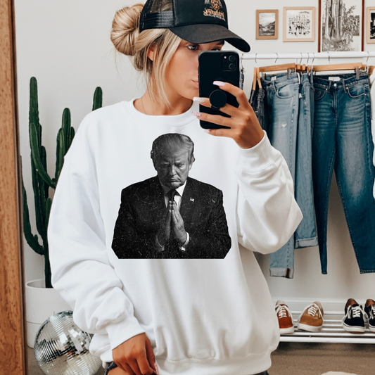 Praying Trump Political Sweatshirt