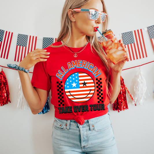 All American Take Over Tour 4th Of July Patriotic Graphic Tee