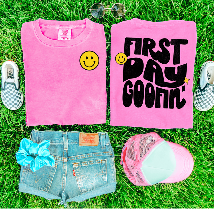 First Day Goofin' Comfort Colors Youth Graphic Tee