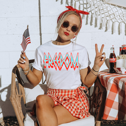 Freedom Stars Retro 4th Of July Patriotic Graphic Tee