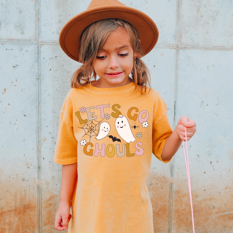 Let's Go Ghouls Comfort Colors Youth Halloween Graphic Tee