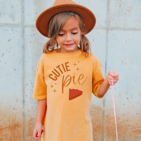 Cutie Pie Comfort Colors Youth Thanksgiving Graphic Tee