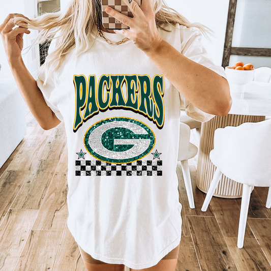 Faux Glitter Packers Comfort Colors Graphic Tee