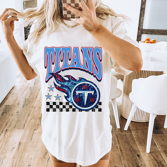 Faux Glitter Titans Comfort Colors Graphic Tee