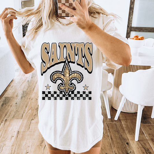 Faux Glitter Saints Comfort Colors Graphic Tee