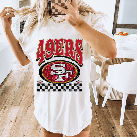 Faux Glitter 49ers Comfort Colors Graphic Tee