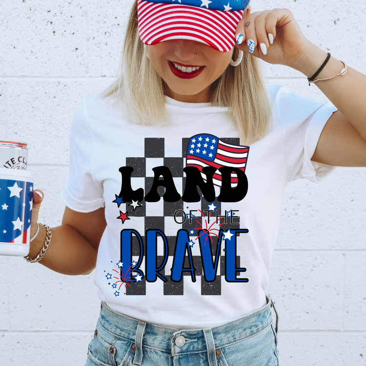 Land Of the Brave 4th Of July Patriotic Graphic Tee