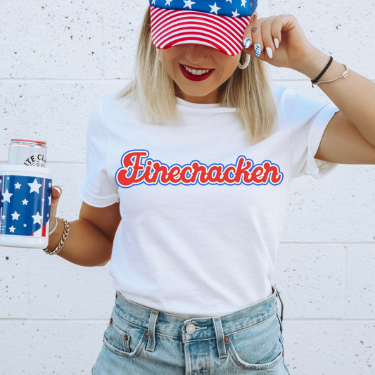 Firecracker 4th Of July Patriotic Graphic Tee