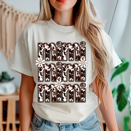 Cow Print Momma Adult Graphic Tee